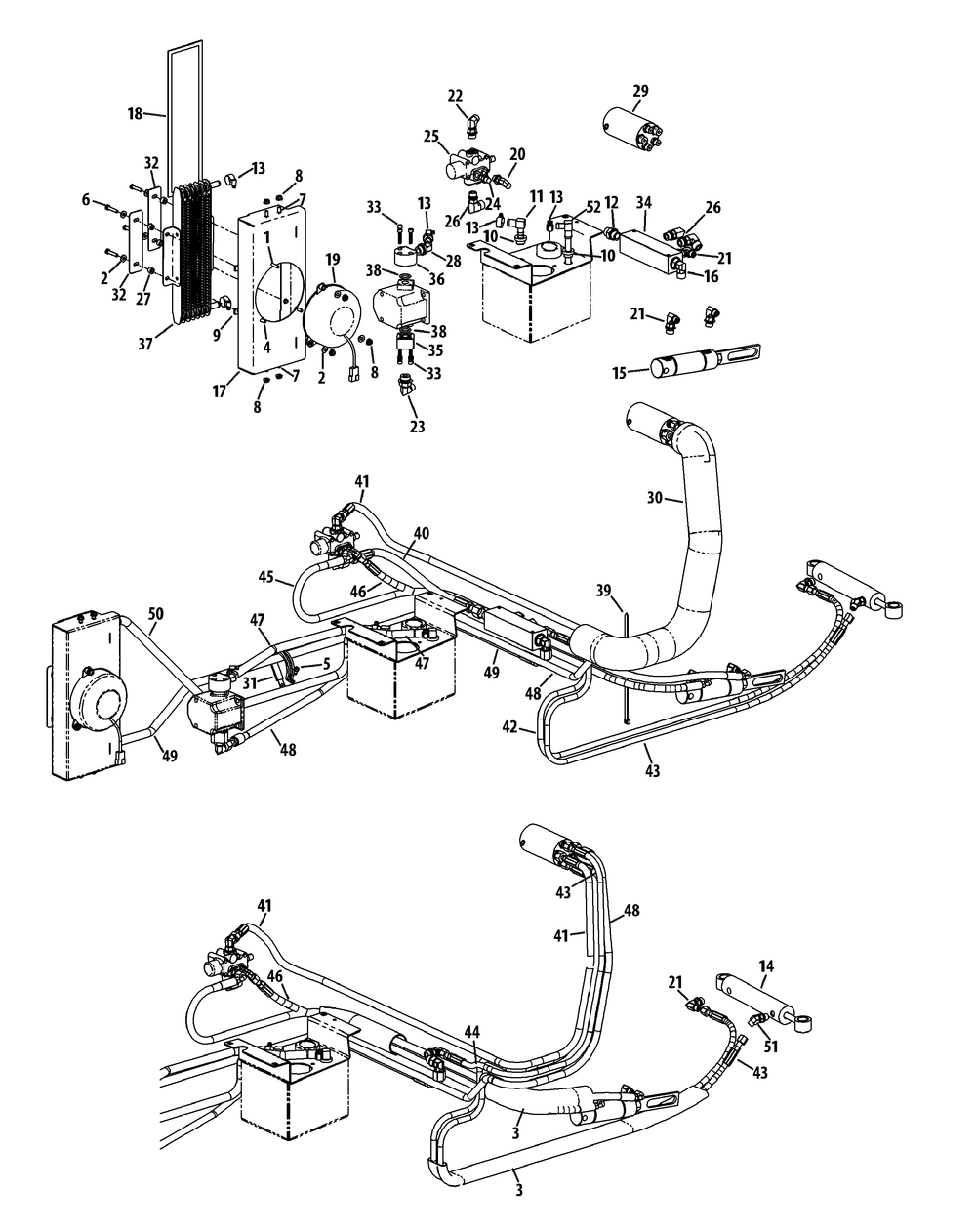 Hydro Controls Diagram and Parts List for S7232-D 53AY8DU8050-312HP Cub Cadet Lawn Tractor